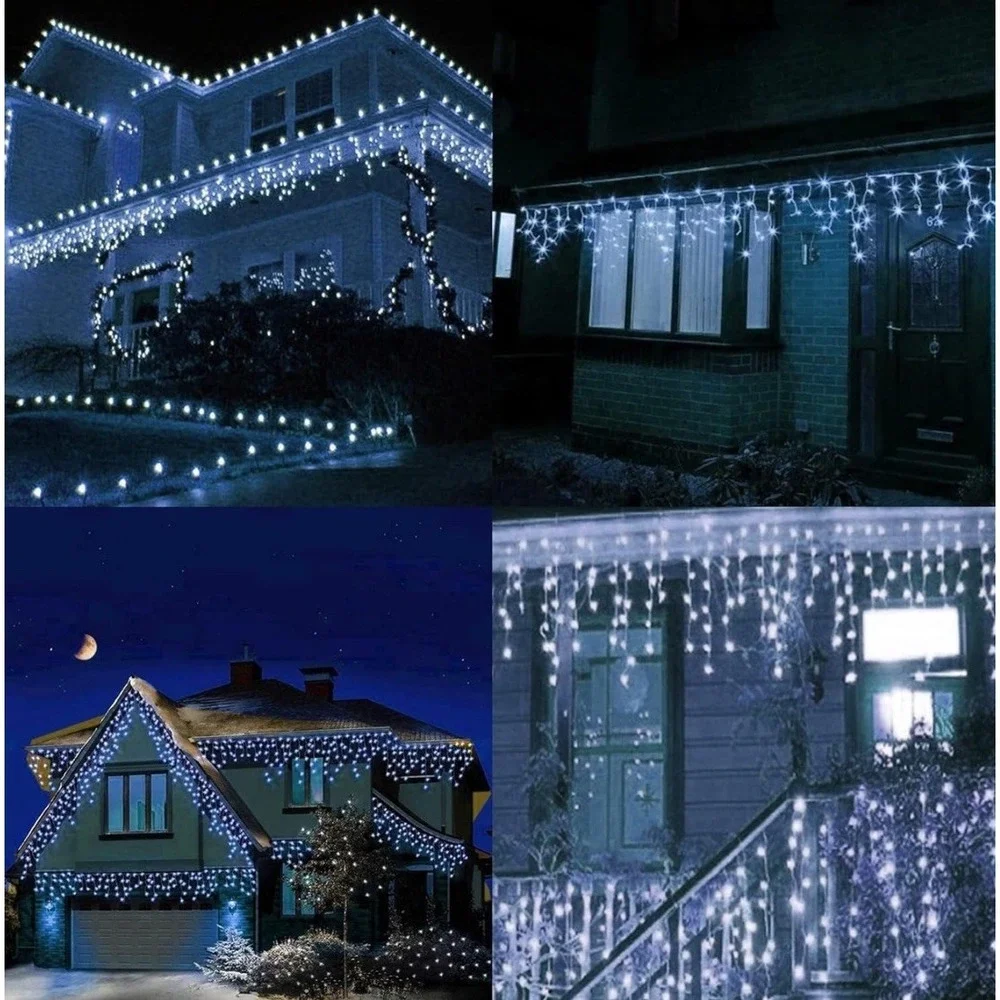 Brand New Dazzle Bright 160 LED Outdoor Hanging Tree & Garden White Lights NIB